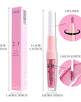 Kaely 2-in-1 Mauve Pink Metallic Lipstick and Lip Liner, Shimmer Liquid Metallic Lipsticks for Women, Glitter Lip Gloss Stain Long Lasting Waterproof Smudge Proof 24 Hour, Vegan Makeup, 12