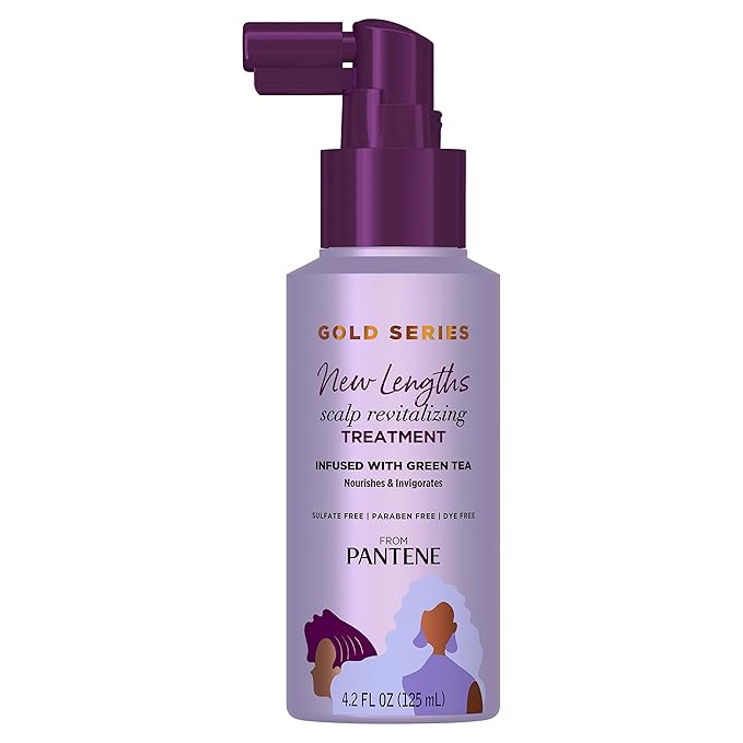 Pantene Gold Series New Lengths Scalp Revitalizing Treatment, 4.2 Fl Oz �� Scalp Treatment Infused with Green Tea, Moisturizes, Strengthens and Protects from the Root for Visibly Longer Hair
