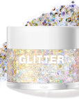LANGMANNI Holographic Body Glitter Gel for Body, Face, Hair and Lip.Color Changing Glitter Gel Under Light. Vegan & Cruelty Free-1.35 oz (8# Golden Starlight)