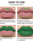 evpct 2Pcs Light Festival Green Matte Liquid Lipstick Lip Gloss Stain and Retractable Lip Liner Makeup Set for Women Long Lasting Waterproof 24 Hours Lipstick labial mate larga duracion 24 49#