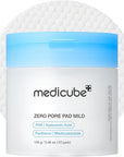 Medicube Zero Pore Pads Mild 2.0 (70 units) - Gentle Calming Toner Pads for Exfoliation, Minimizing Pores, and Blackhead Removal with PHA - Ideal for All Skin Types - Korean Skin Care