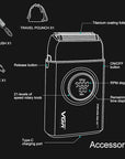 VGR Hair Clippers for Men Professional Barber Clippers and Trimmers Set, Triple Floating Blade Foil Shaver, Cordless 9000 RPM Motor Hair Cutting Kit with LED Display, V-640 & V-378 (Red)