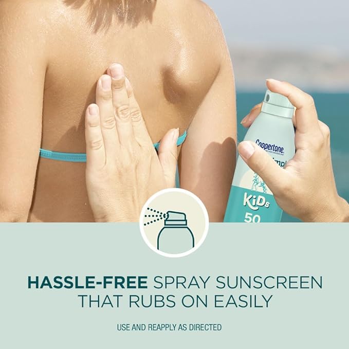 Coppertone Pure and Simple Kids Mineral Sunscreen Spray SPF 50 (5 Oz) + Kids Sunscreen Stick SPF 50 (0.49 Oz), Hypoallergenic and Fragrance Free