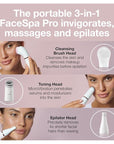 Braun Face Epilator Facespa Pro 911, Facial Hair Removal for Women, Hair Removal Device, 3-in-1 Epilating, Cleansing Brush and Skin Toning with 3 extras
