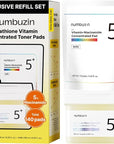 numbuzin No.5 Toner Pads Refill Set | Vitamin-Niacinamide Concentrated Pad | Double-Sided | Glutathione, Niacinamide, PHA & LHA | Exfoliation, Hyperpigmentation Care (140 Pads)