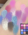 evpct 16 Colors Glitter Shimmer Matte Light Navy Blue Purple Pink Eyeshadow Makeup Palette Pallet Waterproof Highly Pigmented Smokey Pressed Sparkly Shiny Eye Shadow paletas de sombras para de ojos