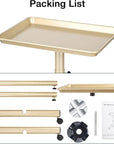 Salon Tray Hairdresser Tray on Wheels Hair Tray for Hair Stylist Gold