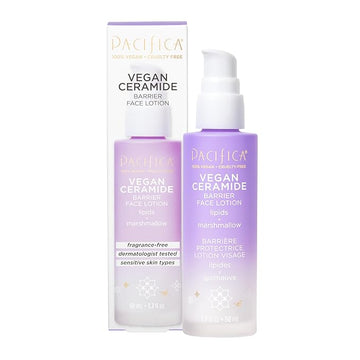 Pacifica Beauty, Vegan Ceramide Barrier Repair Face Lotion, Hydrating, Lightweight Moisturizer, For Dry Skin, Dermatologist Tested, Safe for Sensitive Skin, Fragrance Free, 100% Vegan + Cruelty Free