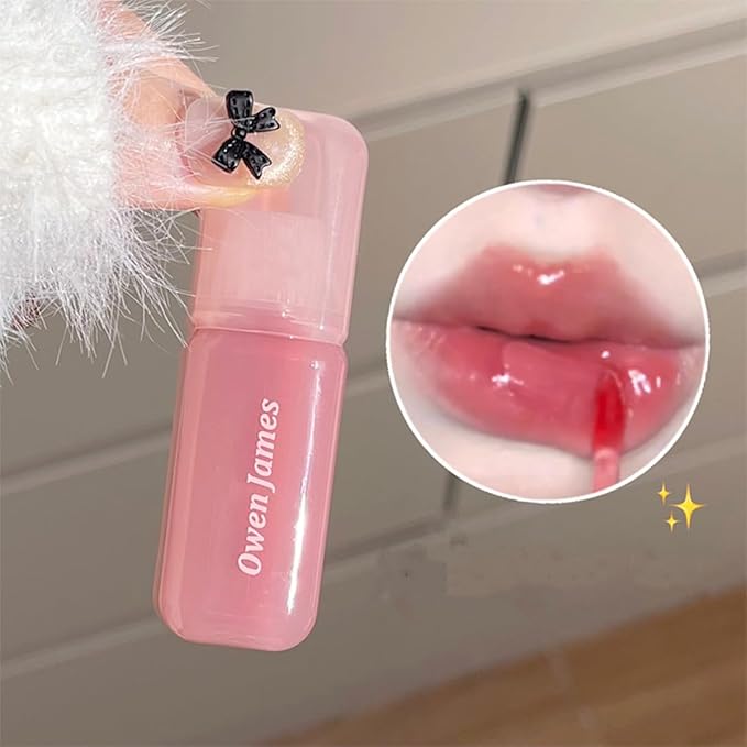 4Pcs Hydrating Lip Gloss Set,Non-Stick Cup,Glossy Finish,Highly-Pigmented Korean Lip Glaze,Plumping Lipgloss,Moisturizing Water Mirror Liquid Lipstick,Long-lasting Natural Makeup