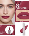 evpct Silky Lip Liner Pencil Retractable, Wine Red Smooth Lip Liner Creamy Velvet Lipliner Long-Lasting for Korean Makeup Contouring Matte Lip High Pigmented Rich Colors Crayon Lipstick Pen 06