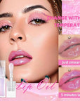 Magic Color Changing Moisturizing Lip Glow Oil + Plumping Lipstick, Hydrating Lip Gloss Balm, Transparent Lip Care, Non-Sticky Fresh Texture Lip Oil (Clear to Pink)