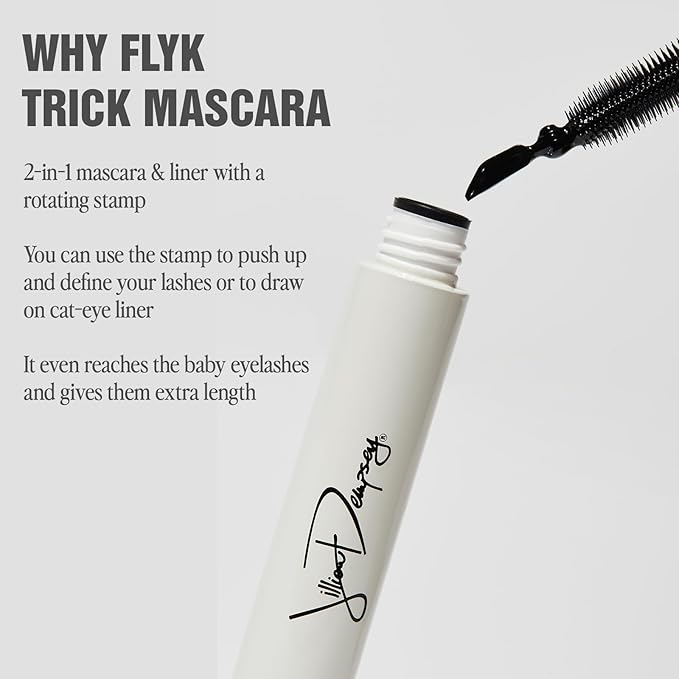 Jillian Dempsey FLYK Trick Mascara | Clean, Lash-Boosting, Natural Mascara & Eyeliner | 90 Degree Flexible Stamp