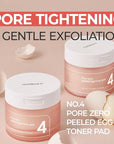 numbuzin No.4 Toner Pads | Pore Zero Peeled Egg Toner Pad | Gentle Exfoliator, PHA, LHA, Makeup Skin Prep, Panthenol | Korean Skincare for Face | 70 Pads/6.42 fl. oz.