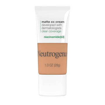 Neutrogena Clear Coverage Flawless Matte CC Cream, Full-Coverage Free, Wheat, 1 oz