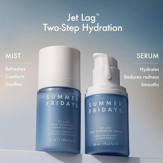 Summer Fridays Jet Lag Skin Soothing Hydration Face Mist - Ultra-Fine Facial Spray & Hydrating Mist to Comfort, Soothe & Help Provide Protective Moisture Barrier Support for Glowing Skin (1.7 Fl Oz)