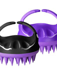 HEETA Scalp Massager with Soft Silicone Bristles - Removes Dandruff, Relieves Itching, Shampoo Brush for Hair Care & Scalp Relaxation (Black & Dark Purple)