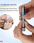 ROYAL [Made in Korea] Premium Nose Hair Trimmer for Men Silver Bullet, Manual, Battery-Free, Stainless, Waterproof, Painless with Patented Mechanism ET-3