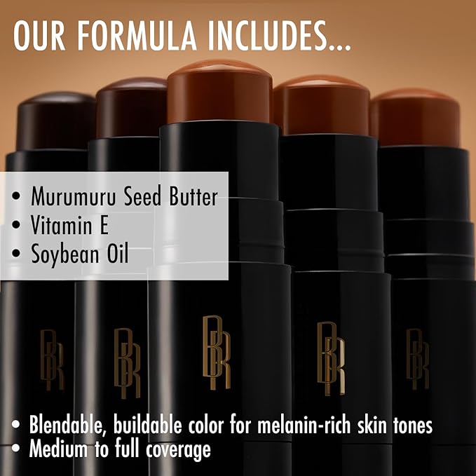 Black Radiance Color Perfect Foundation Stick with Soft Brush Applicator Duo – Buildable, Blendable Versatile Pigment-Rich Formula - Chocolate Dipped