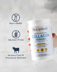 BioOptimal Collagen Peptides Powder - Grass-Fed, Pasture-Raised Hydrolyzed Protein Supplement for Skin, Hair, & Nails - Non-GMO, Zero Sugar Daily Supplement for Men & Women (30 Servings)