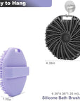 2-Pack Silicone Body Scrubber Shower Brushes,Exfoliating Body Scrubber for All Skin Type, Eco Friendly Shower Scrubber for Body, Silicone Body Brush for Showering (Gray & Purple)