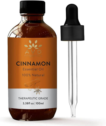 Cinnamon Essential Oil for Diffuser | 100% Pure & Natural | UNDILUTED Therapeutic Grade Cinnamon Oil | Perfect for Aromatherapy Relaxation Skin Care & More |3.38 fl. Oz