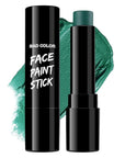 BADCOLOR Green Face Body Paint Stick, St Patrick's Day Blendable Eye Black Deep Green Face Painting Kit for Sports Camo, Halloween SFX Makeup Cosplay Joker Zombie Vampire Costume Parties