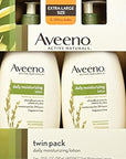 Aveeno Active Naturals Daily Moisturizing Lotion, New 2 Pack Of 20 Fl Ounce Pump, 1 Fl Ounce