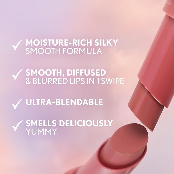 COVERGIRL Clean Fresh Yummy Blur Lipstick, Blurring Effect, Matte Lip Color, Fresh Pear Flavored, Vegan Formula - 220 Pear-fectly (Soft Pink Nude)