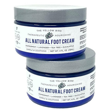 Yellow Bird Foot Cream 2 Pack Bundle - Natural Dry & Itchy Feet Repair Balm. Foot Moisturizer with Organic Ingredients and Essential Oils