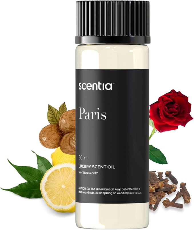 Scentia Hotel Diffuser Oil Inspired by The Hotel Costes Paris - 20 mL 0.67 fl oz - Fragrance Oil Blend Rose, Clove & Sandalwood for Aromatherapy Diffuser & Humidifiers - Paris, Thanksgiving Gift