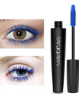 Maydear Blue Waterproof Mascara for Eyelashes - Long Lasting Smudgeproof Color for Women, Fast Dry Lengthening Eye Makeup for Party and Stage Use