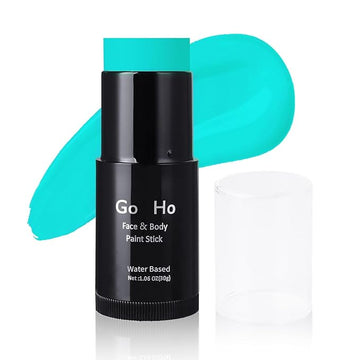 Go Ho Teal Face Body Paint Stick,Water Based Washable Face Paint Stick,Non-toxic Full-coverage Cream Teal Body Paint for Adults Children Halloween Sally Mermaid Skeleton Cosplay SFX Makeup