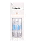 KISS imPRESS No Glue Mani Press On Nails, Design, 'I'd Rather Be', Multicolor, Short Size, Squoval Shape, Includes 30 Nails, Prep Pad, Instructions Sheet, 1 Manicure Stick, 1 Mini File
