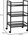 Amazon Basics 3-Tier Metal Rolling Cart, Black