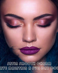evpct 2Pcs Purple Matte Liquid Lipstick Lip Gloss Stain and Retractable Lip Liner Makeup Set for Women Long Lasting Waterproof 24 Hours Permanent Lipstick labial mate larga duracion 24 52#