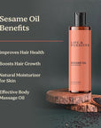 Life & Pursuits 100% Cold-Pressed Unrefined Sesame Oil - Nourishing Oil for Hair and Skin, Promotes Radiance, Moisture, and Healthy Growth for Men & Women (6.76 Fl Oz)