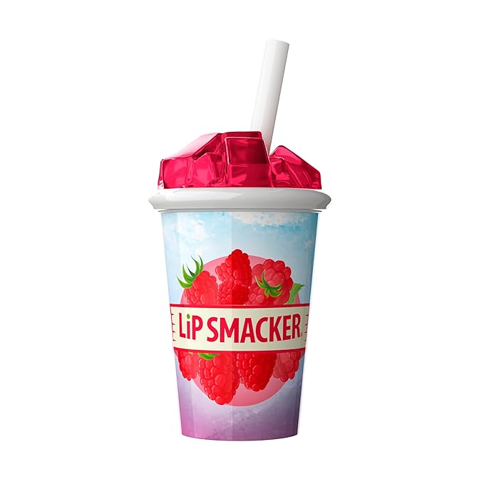 Lip Smacker Summer Refresher Lip Balm, Moisturizing, Collectible Beverage Cup Design, Sheer Finish for Smooth Lips – Raspberry Blast