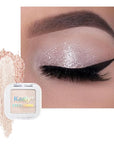 Kaely Pressed Single Eyeshadow Makeup, Sheer White Sparkle Highly Pigmented Monochrome Eye Shadow Palette, Waterproof Neutral Powde Mini Eyeshadow, sombras para ojos, Lightweight Blendable, 02