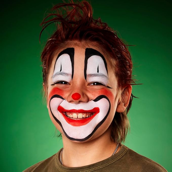 CCbeauty Devil Red Face Paint Stick,Face Painting Kit,Non Toxic SFX Makeup For Clown Spider Halloween Costume Cosplay,Professional Body Paint Stick,Full Coverage Painting Foundation With Makeup Sponge