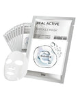 SNP Real Active Glutathione Ampoule Sheet Mask | Vegan Face Mask with Glutathione & Niacinamide | Revitalizing and Balancing for All Skin Types | Korean Face Masks Skincare | 10 Sheets