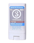 Surface Mineral Sunscreen Face Stick SPF 60, Lightweight Non-Nano Zinc Oxide Formula, Reef Friendly, Broad Spectrum UVA UVB Protection, Water Resistant Sun Care for 80 Minutes, Tinted, 0.5oz