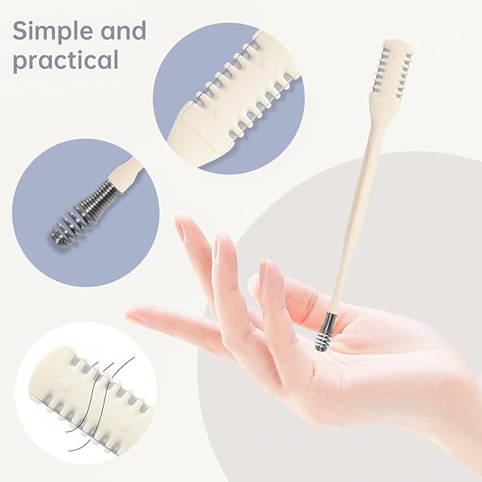 2-in-1 Nasal Hair Cutter for Women,3pcs Double Sided Nasal Hair Cutter,Nostril Hair Remover Tool, 360° Rotating Nose Hair Trimmer with Ear Digger for Men and Women Manual Nose Hair Trimmer