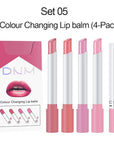 evpct 4 pk Mini Cigarette Color Changing Change Lipstick Sets PH Lip Balm Kit,DNM Litte Smoke Tube Red Lipstick Moisturizing Lip Stain Long Lasting Waterproof for Women labiales matte larga (A-Set05)