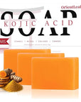 Kojic Acid Soap, Turmeric Soap Bar for Dark Spots, Fresh Citurs Scent, Gentle for Face and Body Wash with Vitamin C, Shea Butter, Retinol, Olive Oil, Collagen (3 PACK)