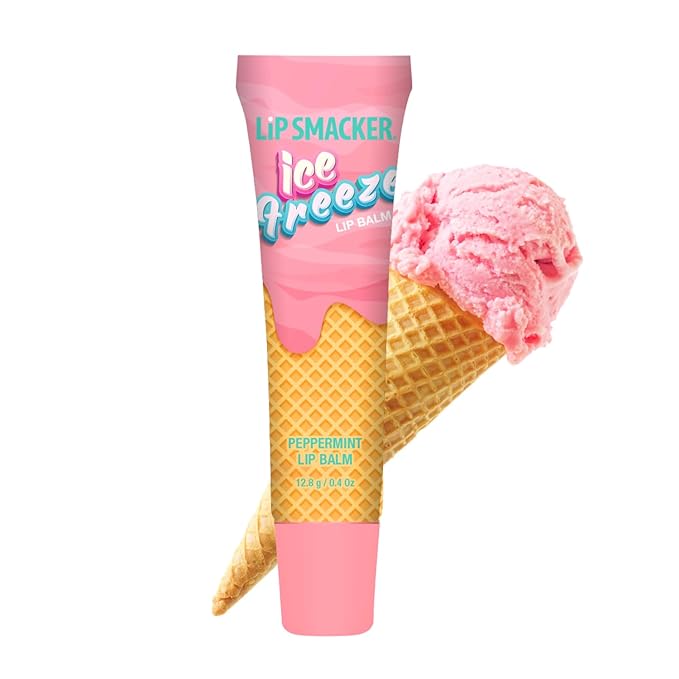 Lip Smacker Ice Freeze Balm, Ultra-Hydrating & Cooling Lip Balm with Refreshing Flavor, Sheer Tint & Minty Sensation, Soft-Served Creamy Formula, Moisturizing & Nourishing Lip Care - Peppermint