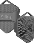 Silicone Body Scrubber - Exfoliating Bath Brush and Skin Cleanser - Shower Sponge for Gentle Body Scrub and Wash - Silicone Scrubbing Care Tool for a Refreshed and Renewed You - Gray