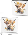 Western cosmetic bag highland cow