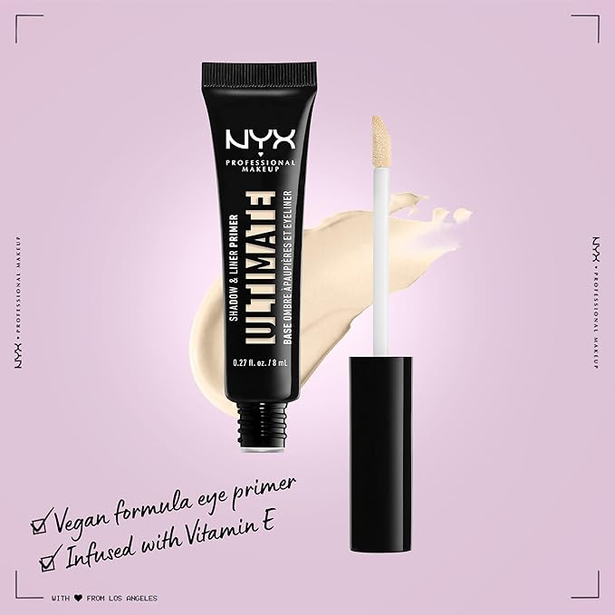 NYX PROFESSIONAL MAKEUP Ultimate Shadow & Liner Primer, Light + Epic Ink Liner, Black (2-Pack Bundle)