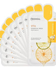 Mediheal Best Korean Sheet Mask - Vita Essential Face Mask 10 Sheets Vitamin Mask For All skin types Smoothing Tightening Toning up Brightening