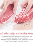 Inmorven Exfoliating Back Scrubber for Shower with Handles, 30 Inch Double-Sided Back Exfoliator Body Scrub Towel, Exfoliating Washcloth Bath Tool for use in Shower, Clean Skin for Men & Women (Pink)
